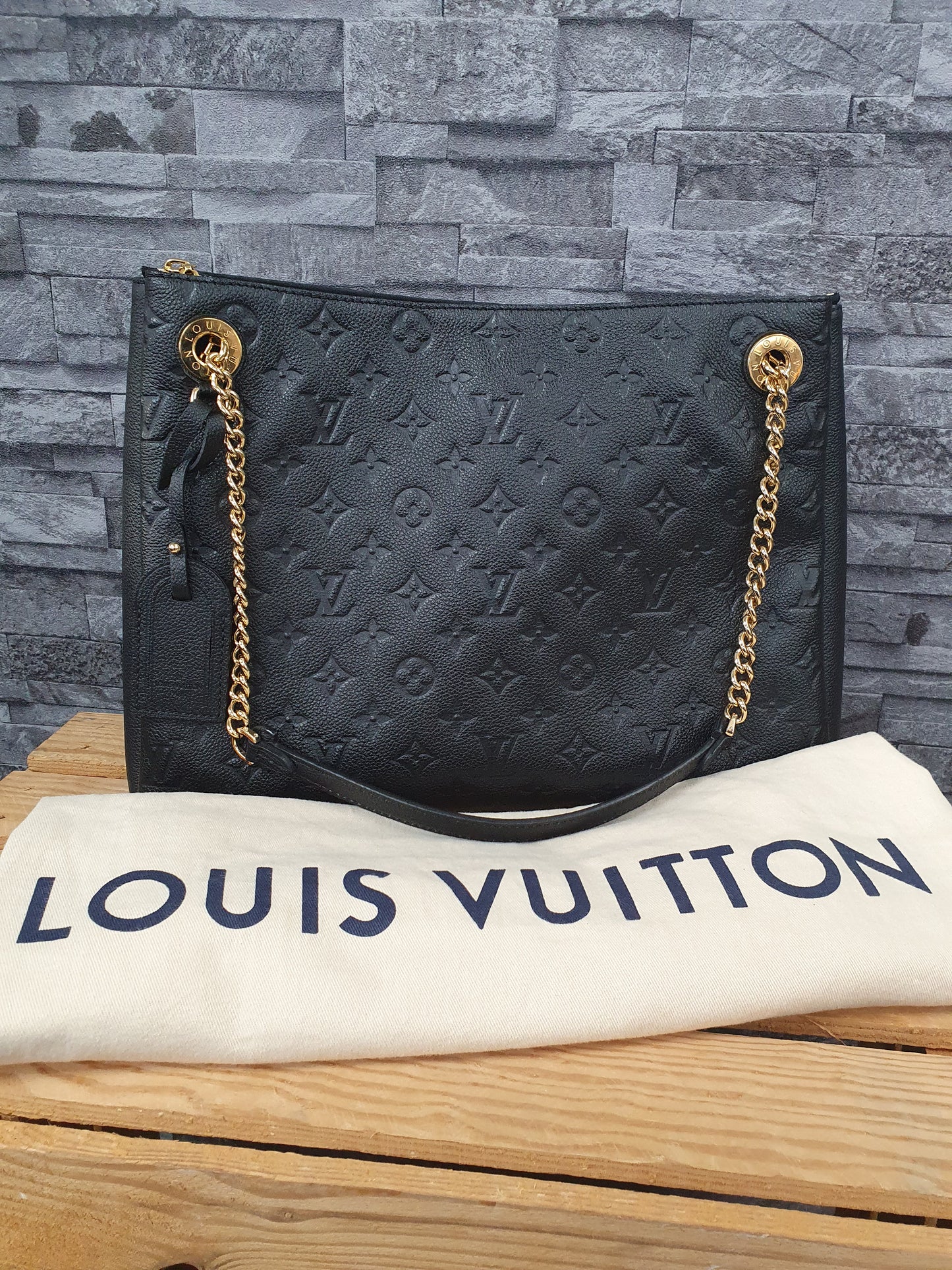 Original Louis Vuitton Surene MM Empreinte Leder Schwarz FullSet