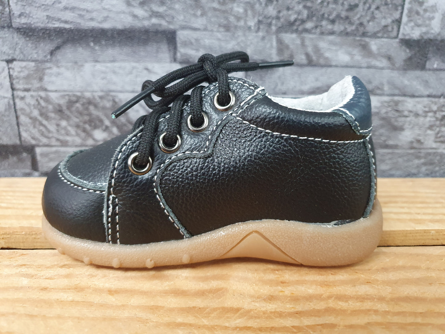 Happy Bee Baby Kinder Schuhe Leder Pink & Schwarz Herz