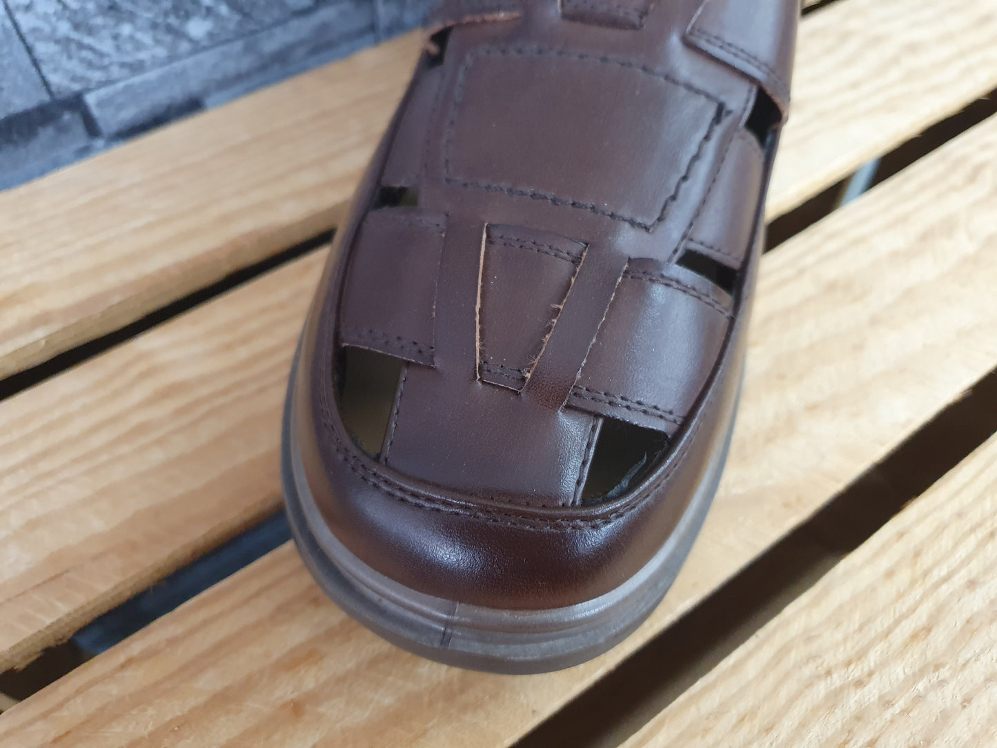 Magnus Herren Sandalen Braun Sandalette Schuhe Klett PU Sommer