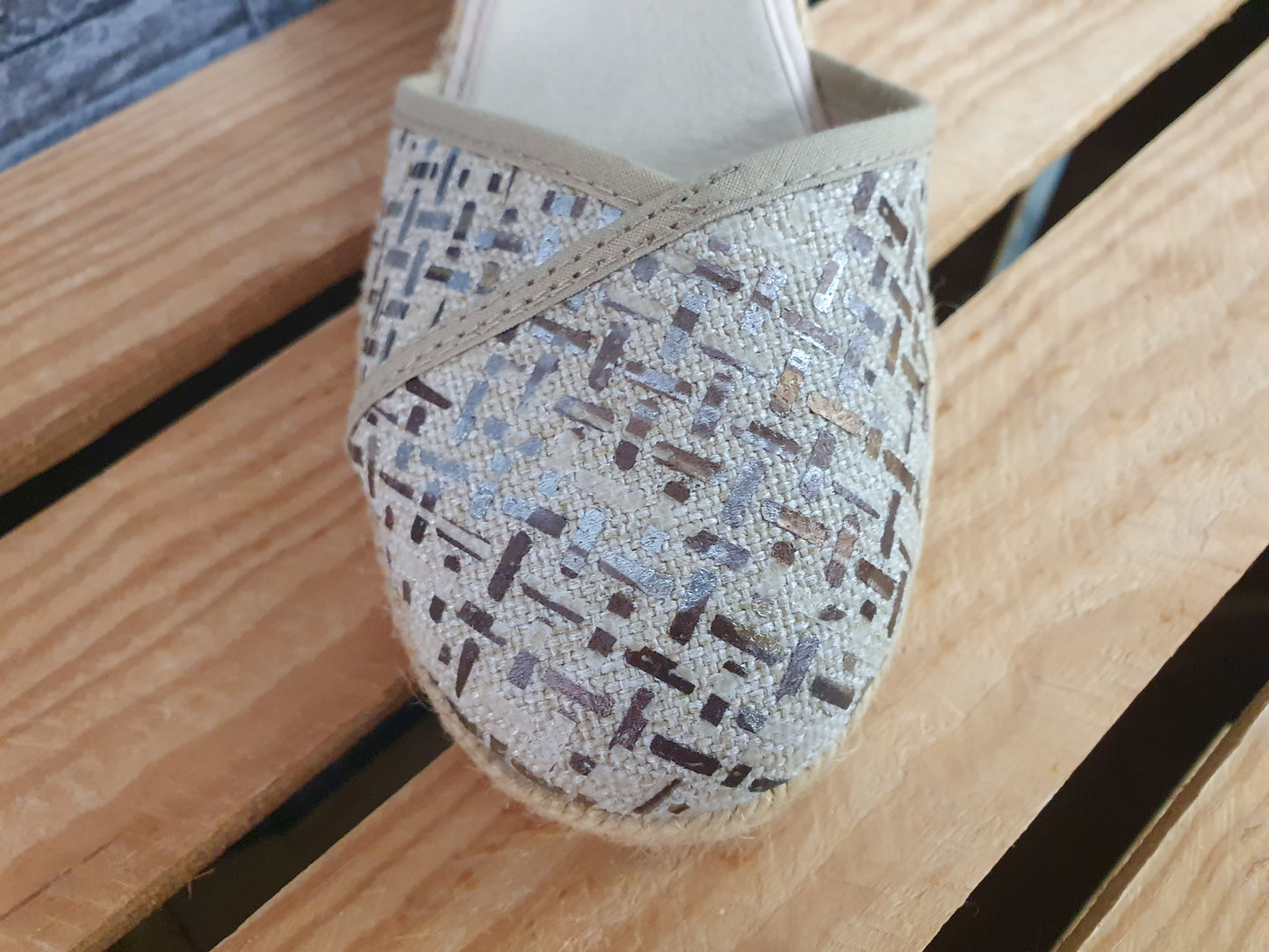 Amalie Spanische Damen Schuhe Kailabsatz Espadrilles Beige Softfußbett