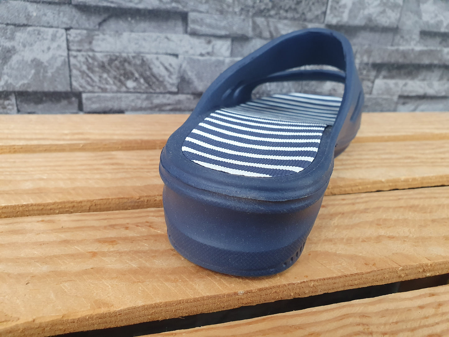 Scandi Damen Badeschuhe Pantolette Weiß & Blau