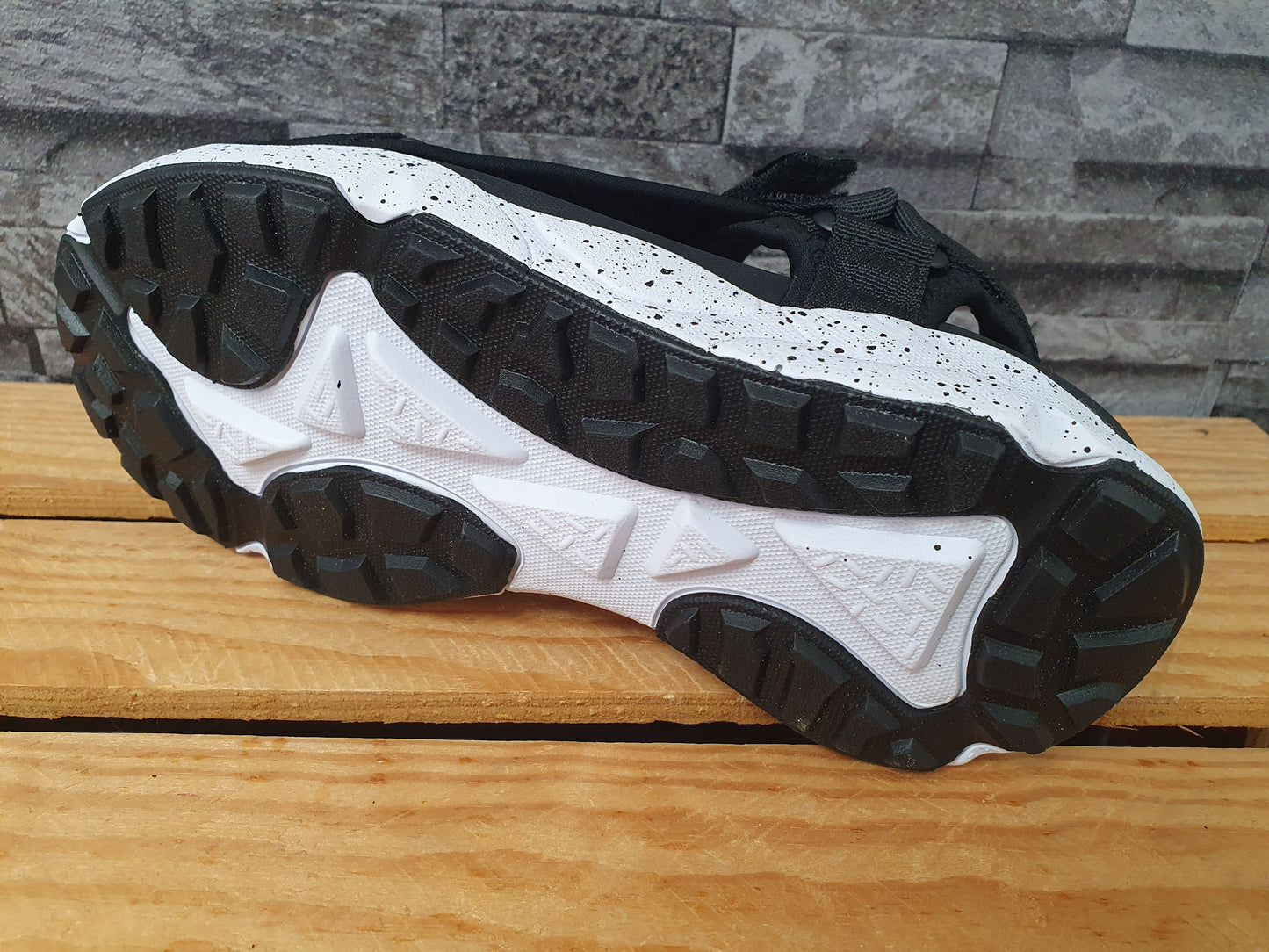 Damen Sandalette Phylon/ Gummi Sohle 3 x Klett Textil Schwarz