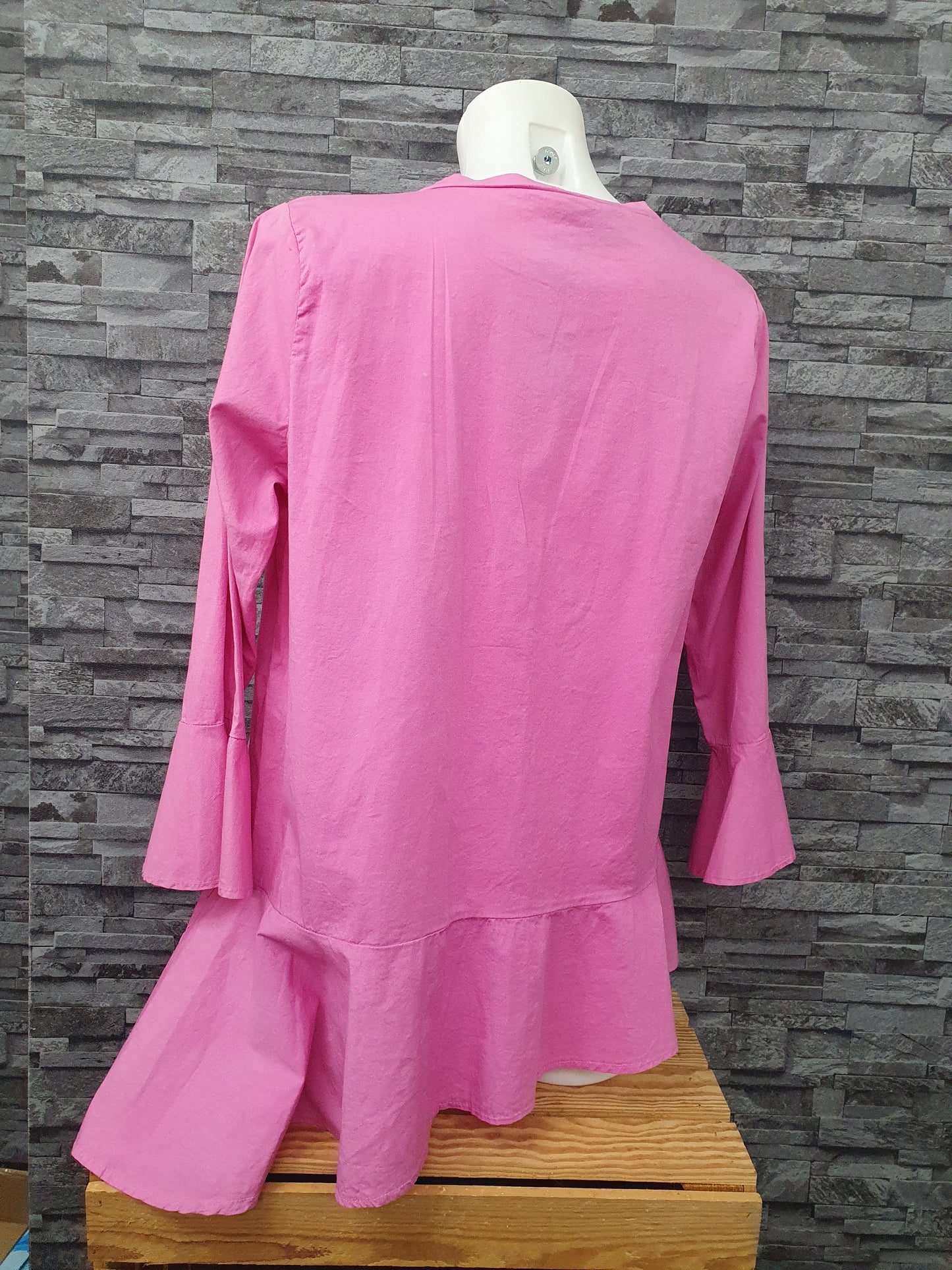 Made In Italy Bluse Shirt Fuchsia Größe 36-44 Einheitsgröße
