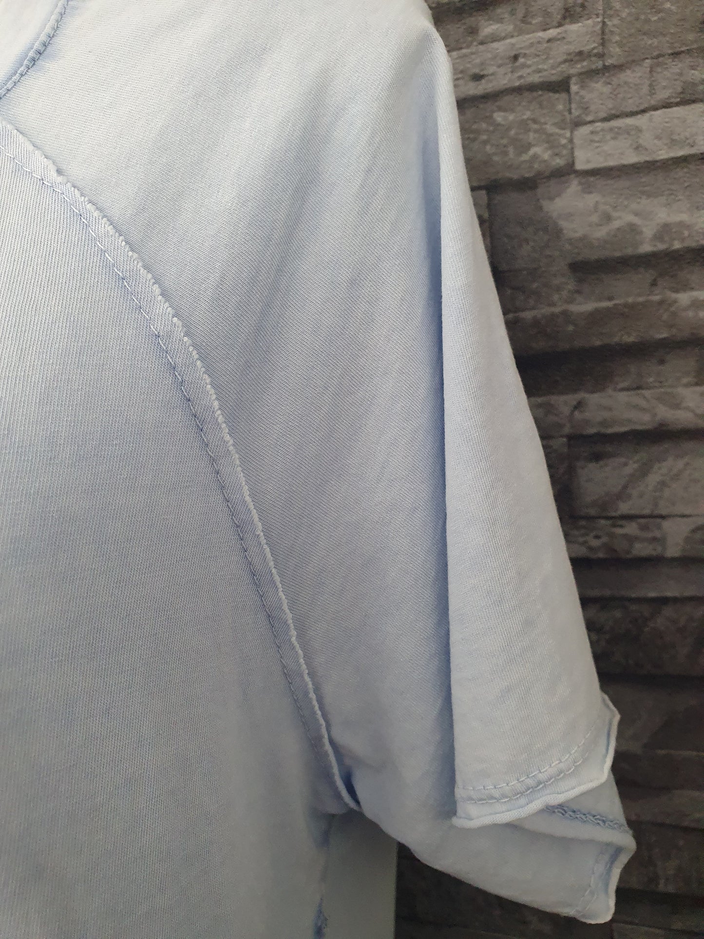 Damen Made In Italy Shirt Grün & Blau Vintage Einheitsgröße 38-44