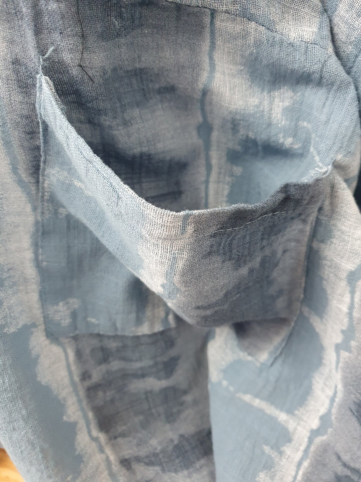 Made In Italy Tunika Strandtunika Shirt Blau Einheitsgröße Größe 46-52