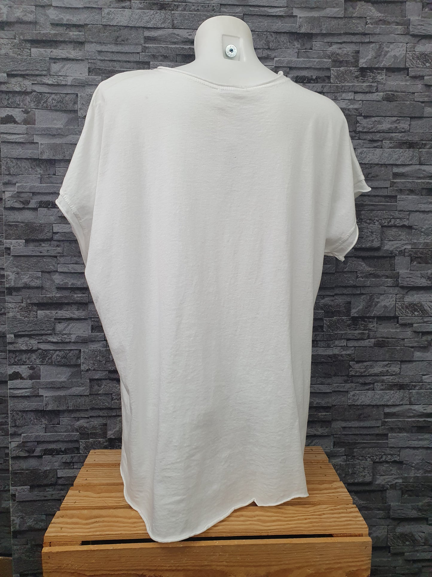 Made In Italy Damen Shirt Weiß Einheitsgröße Größe 38-44