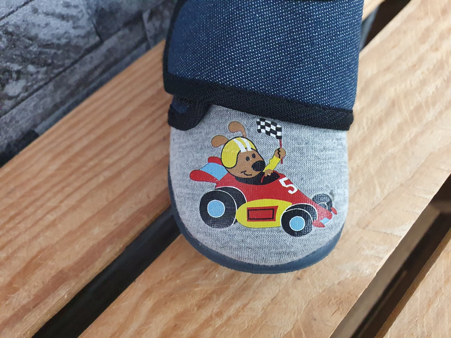 Happy Bee Hausschuhe Schuhe Blau 1 x Klett