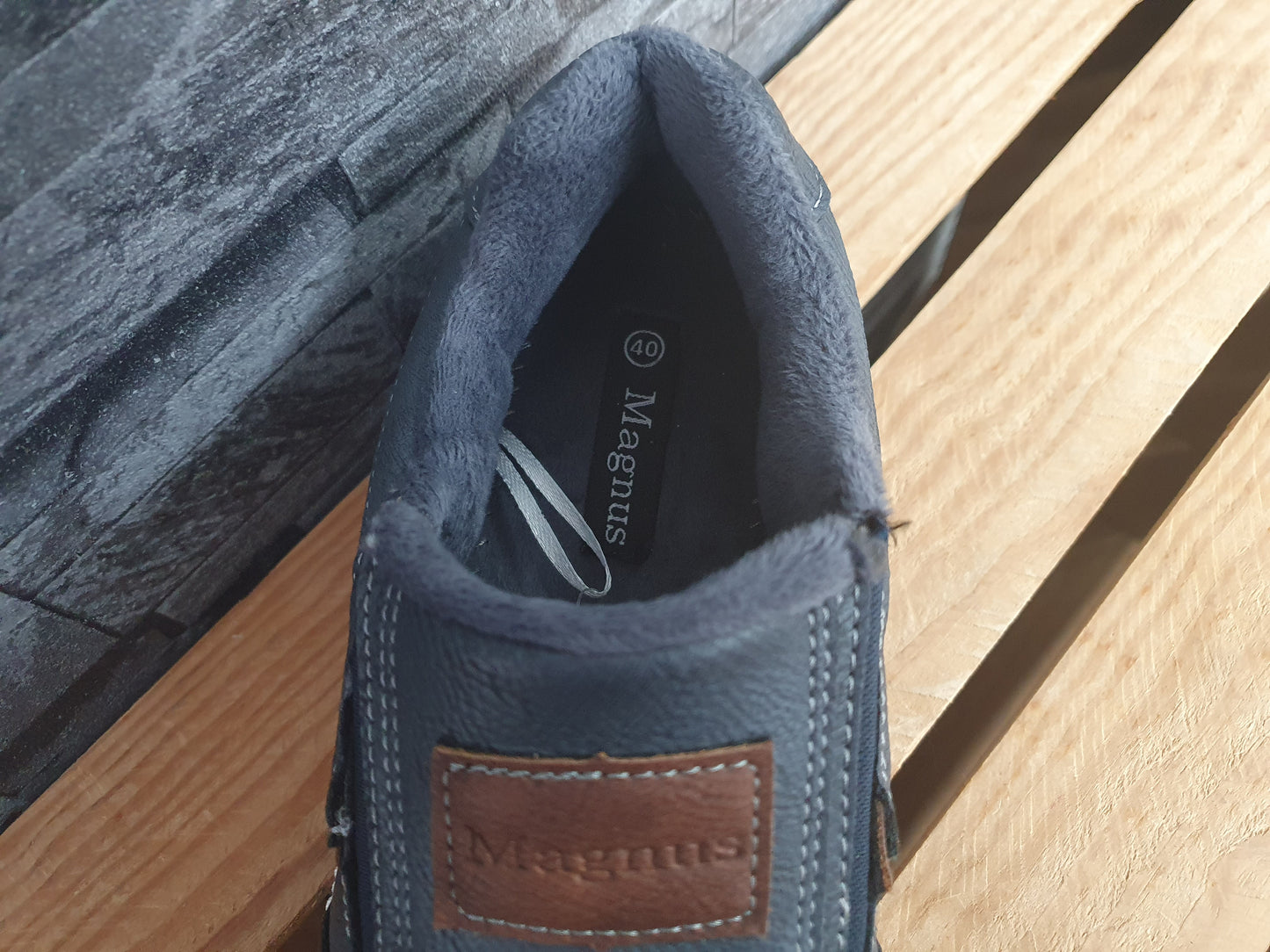 Magnus Herren Halbschuhe Schuhe Blau 2x Gummizug Gr.40