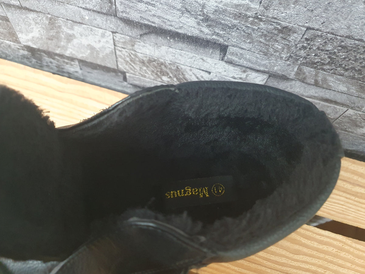 Magnus Herren Stiefeletten Schwarz 1 x Klett Winterboots Gefüttert Größe 41-45
