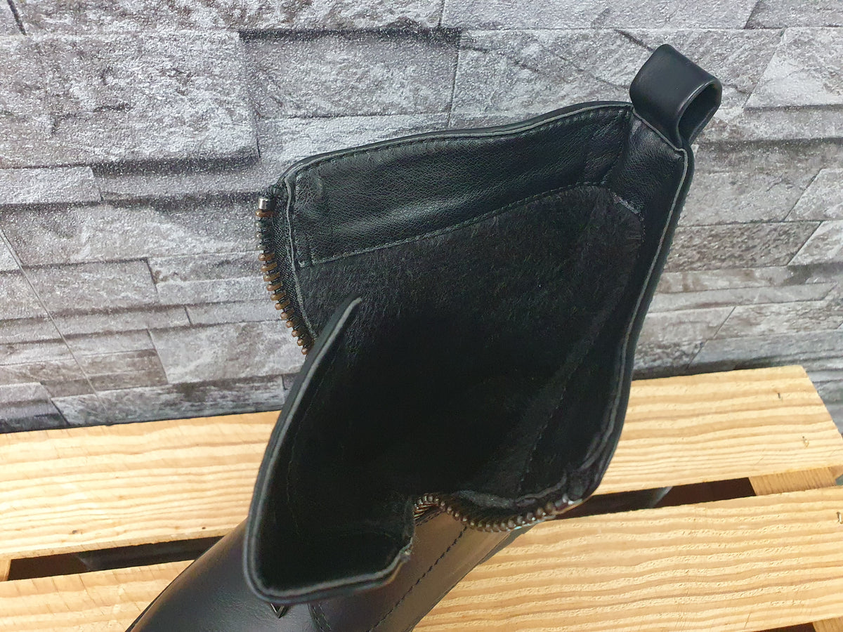 Damen Chelsea Boots Schwarz, leicht gefüttert, Blockabsatz