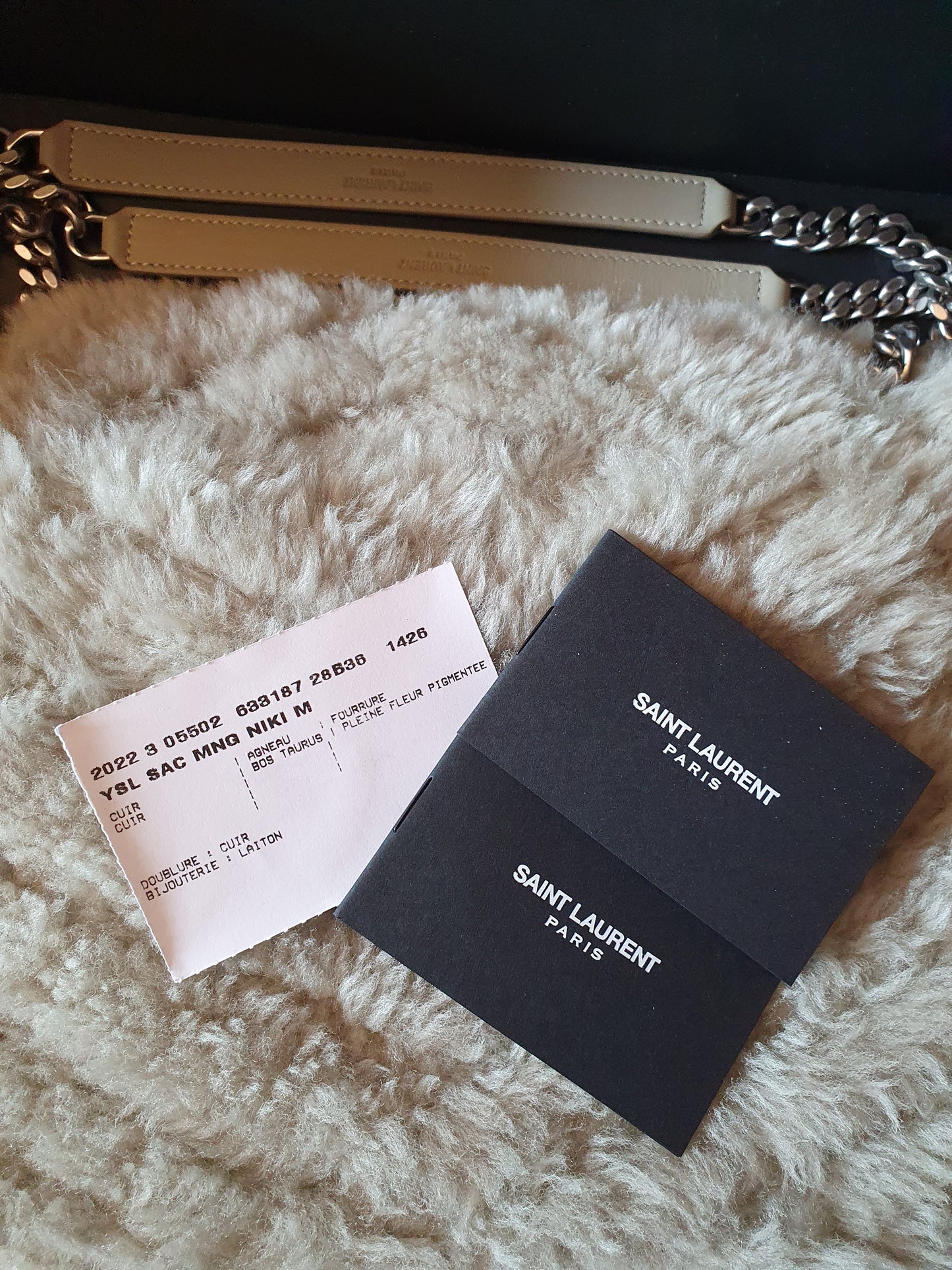 NEU! Original Saint Laurent  YSL  Niki Medium Schultertasche Hobo Bag Shearling NP 2950