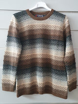 Damen Pullover 100% Alpakawolle Braun