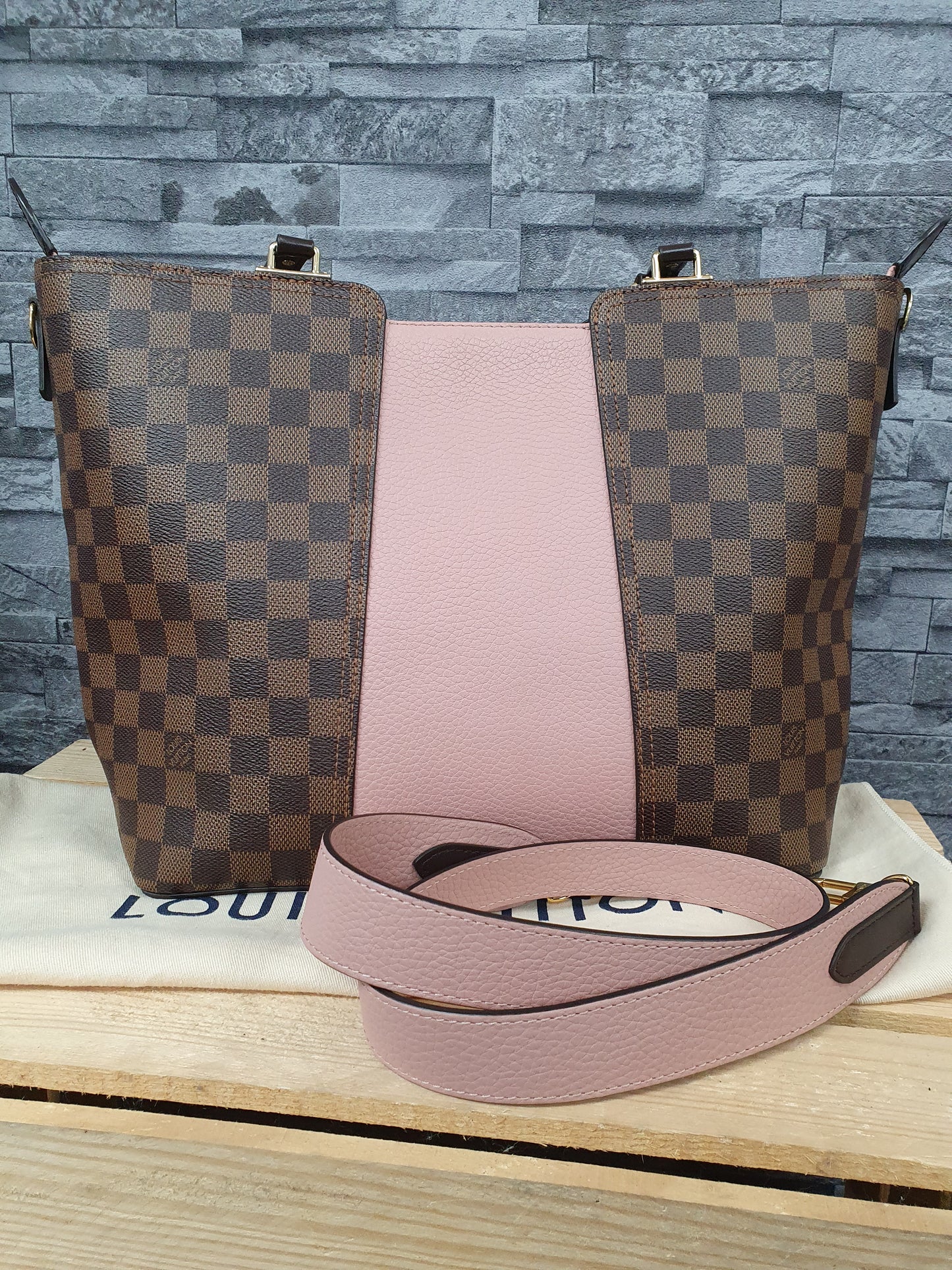 Original Louis Vuitton Jersey MM Ebene Magnolia Schultertasche FullSet