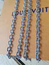 NEU! Original Louis Vuitton Felicie Kette Schulterriemen Silber