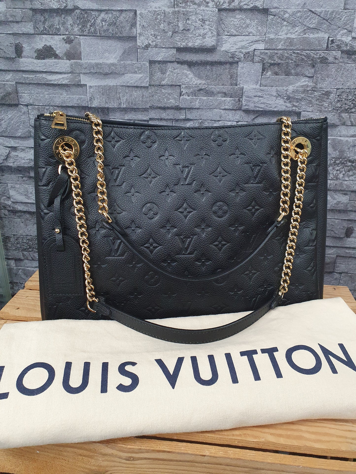 Original Louis Vuitton Surene MM Empreinte Leder Schwarz FullSet