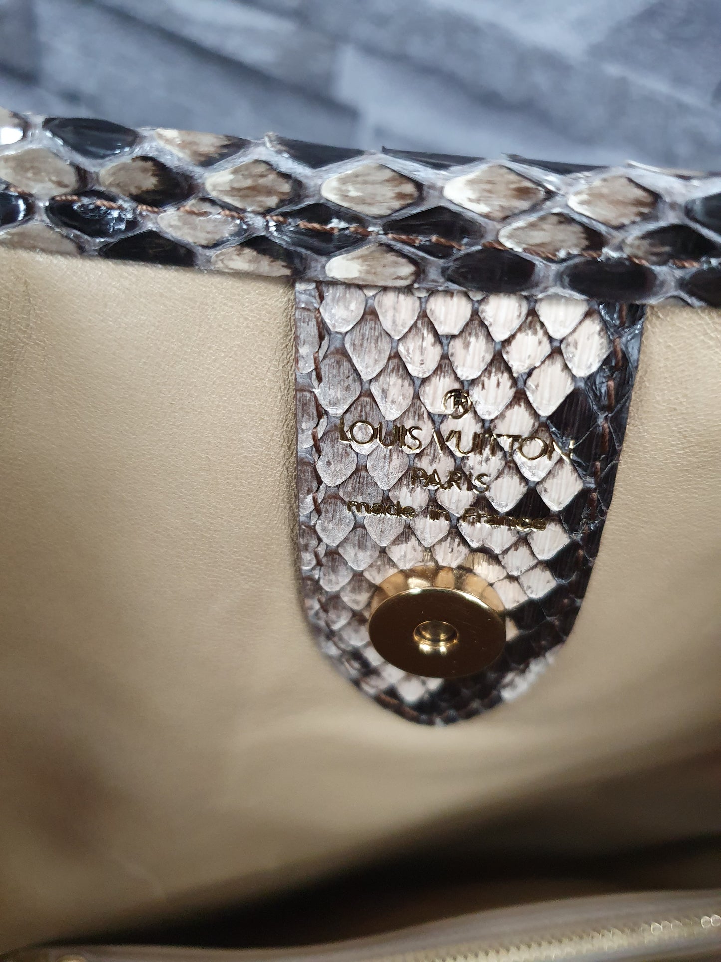 Original Louis Vuitton Galliera GM Schultertasche Python Leder