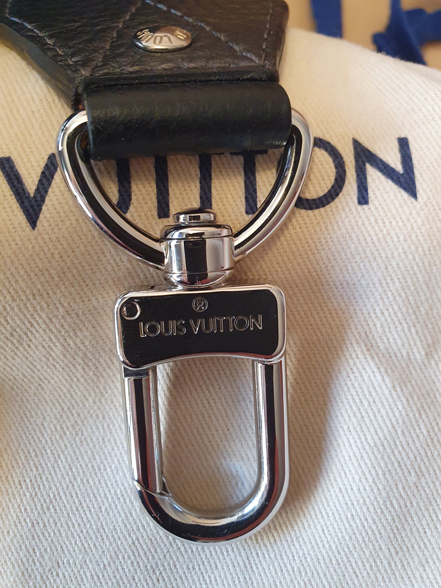 Original Louis Vuitton Schulterriemen Schultergurt Schwarz Leder