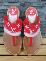 NEU! Original Louis Vuitton Zehentrenner Sandalen Escale  Rouge  Palma Flat Gr.39