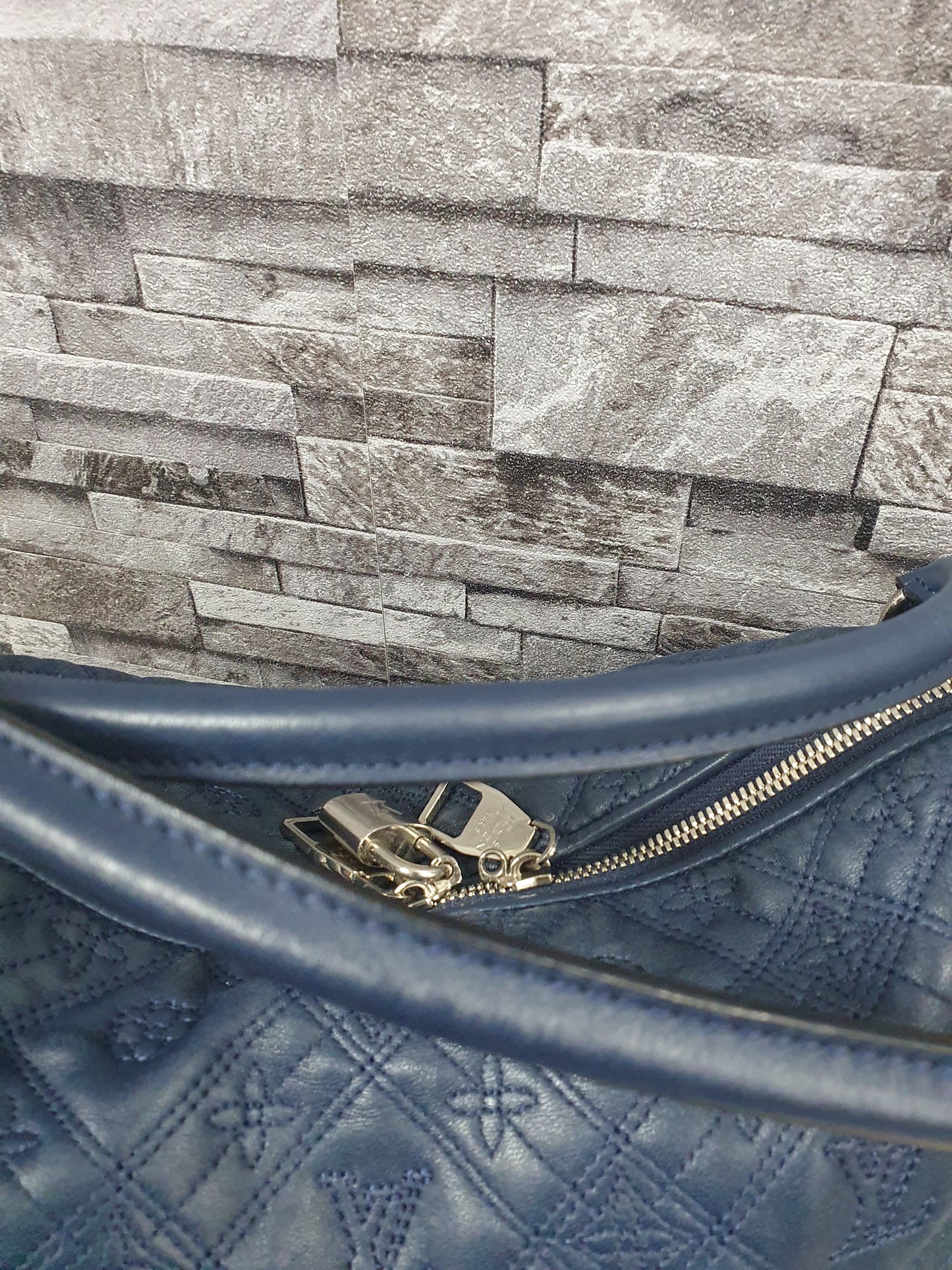 Original Louis Vuitton Antheia Ixia Leder Schultertasche Blau