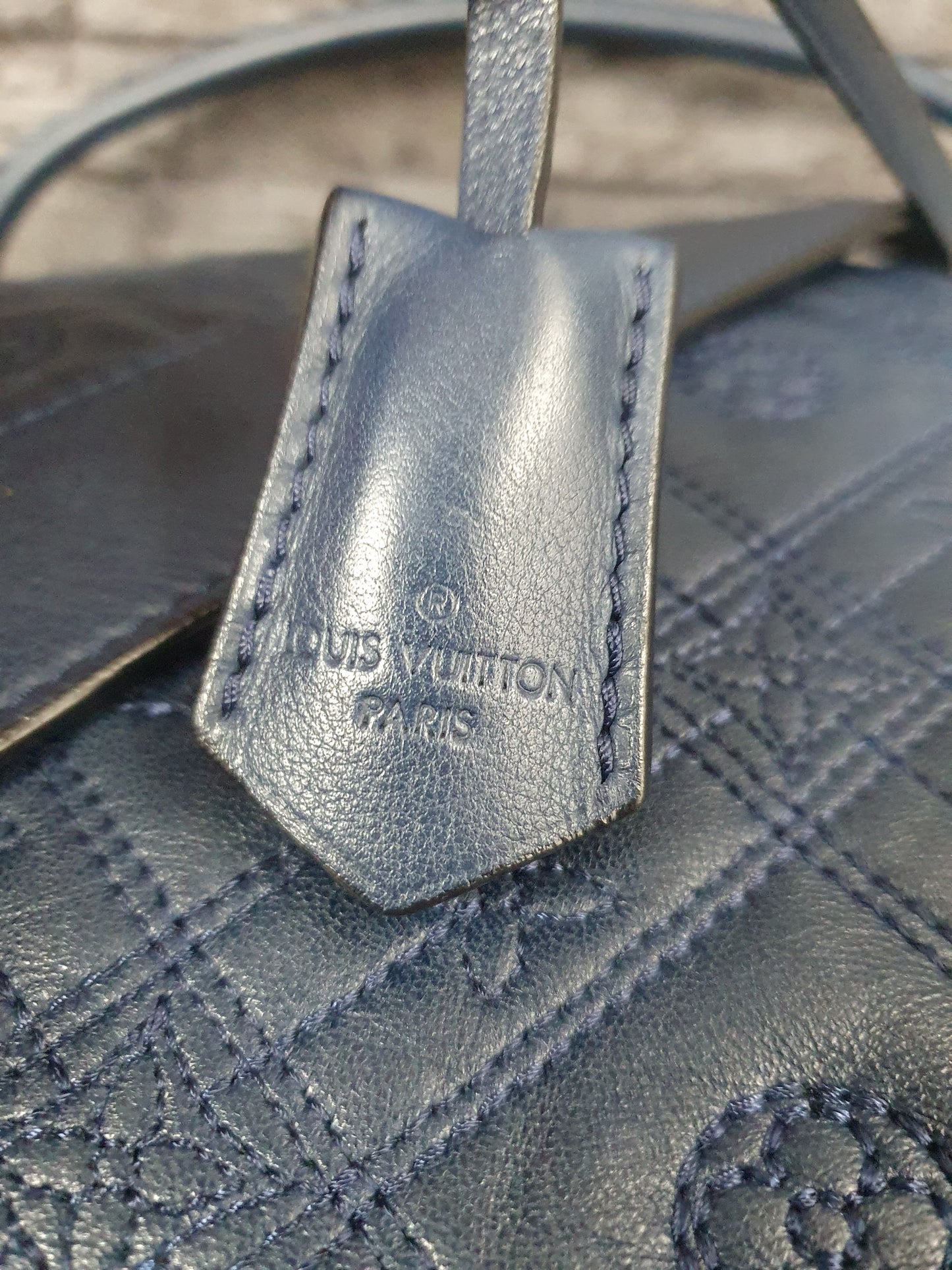 Original Louis Vuitton Antheia Ixia Leder Schultertasche Blau