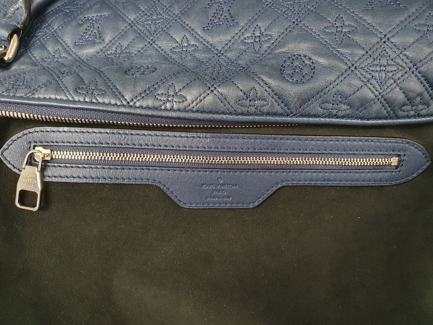 Original Louis Vuitton Antheia Ixia Leder Schultertasche Blau