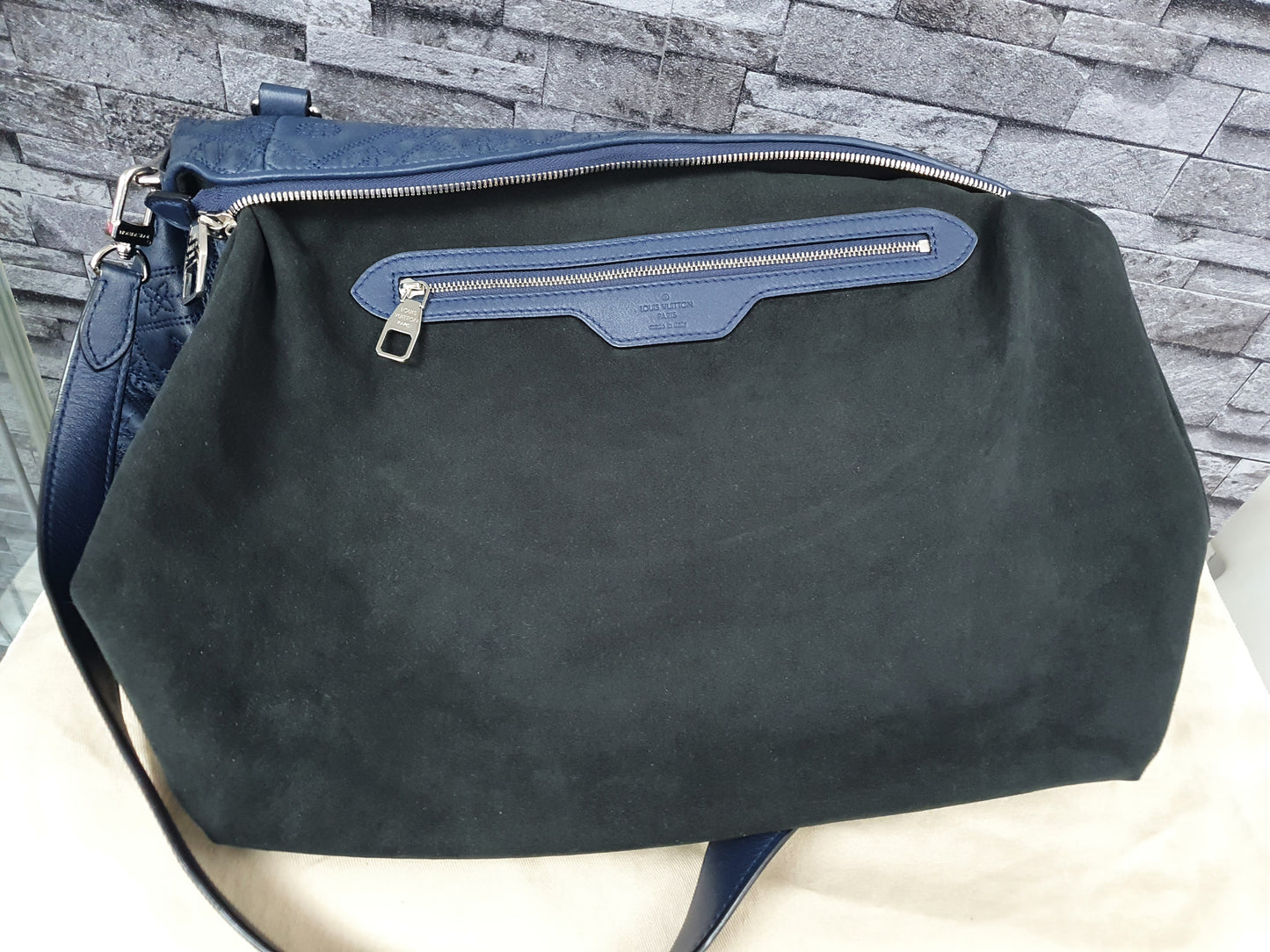 Original Louis Vuitton Antheia Ixia Leder Schultertasche Blau