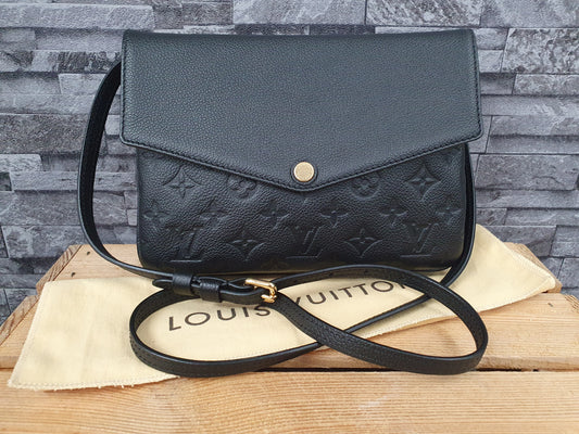 Original Louis Vuitton Twice Crossbody Empreinte Leder Schwarz