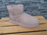 UGG Boots Mini Bailey Button Dusk Rosa Lammfell   Wildleder Gr.40 NEU