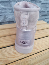 UGG Boots Mini Bailey Button Dusk Rosa Lammfell   Wildleder Gr.40 NEU