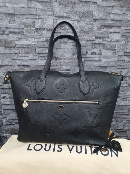 Original Louis Vuitton Travel Bag Schultertasche Monogram Empreinte Leder Schwarz