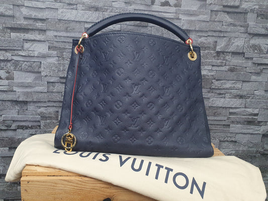 Original Louis Vuitton Artsy MM Empreinte Leder Marine Rouge FullSet