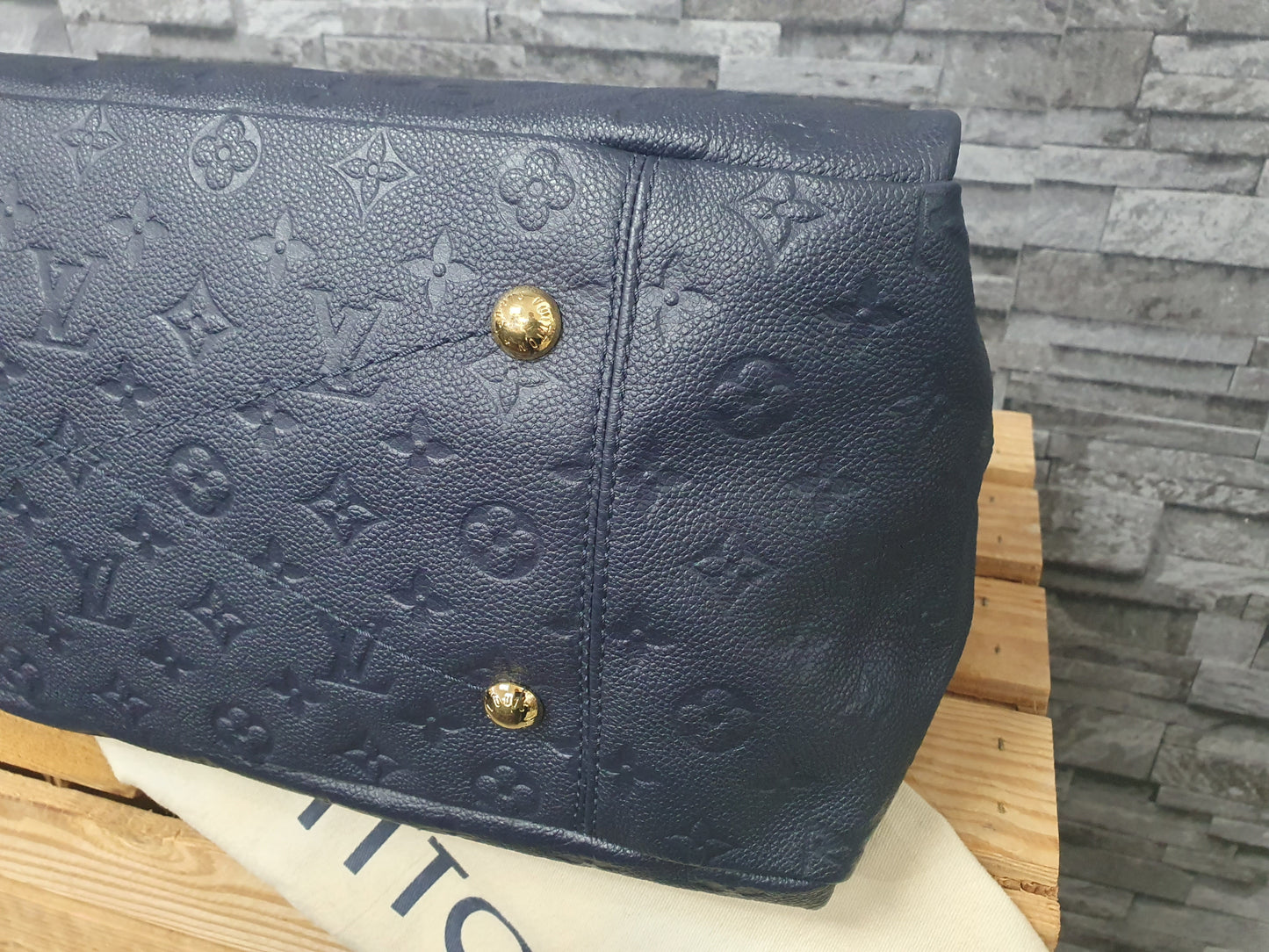 Original Louis Vuitton Artsy MM Empreinte Leder Marine Rouge FullSet