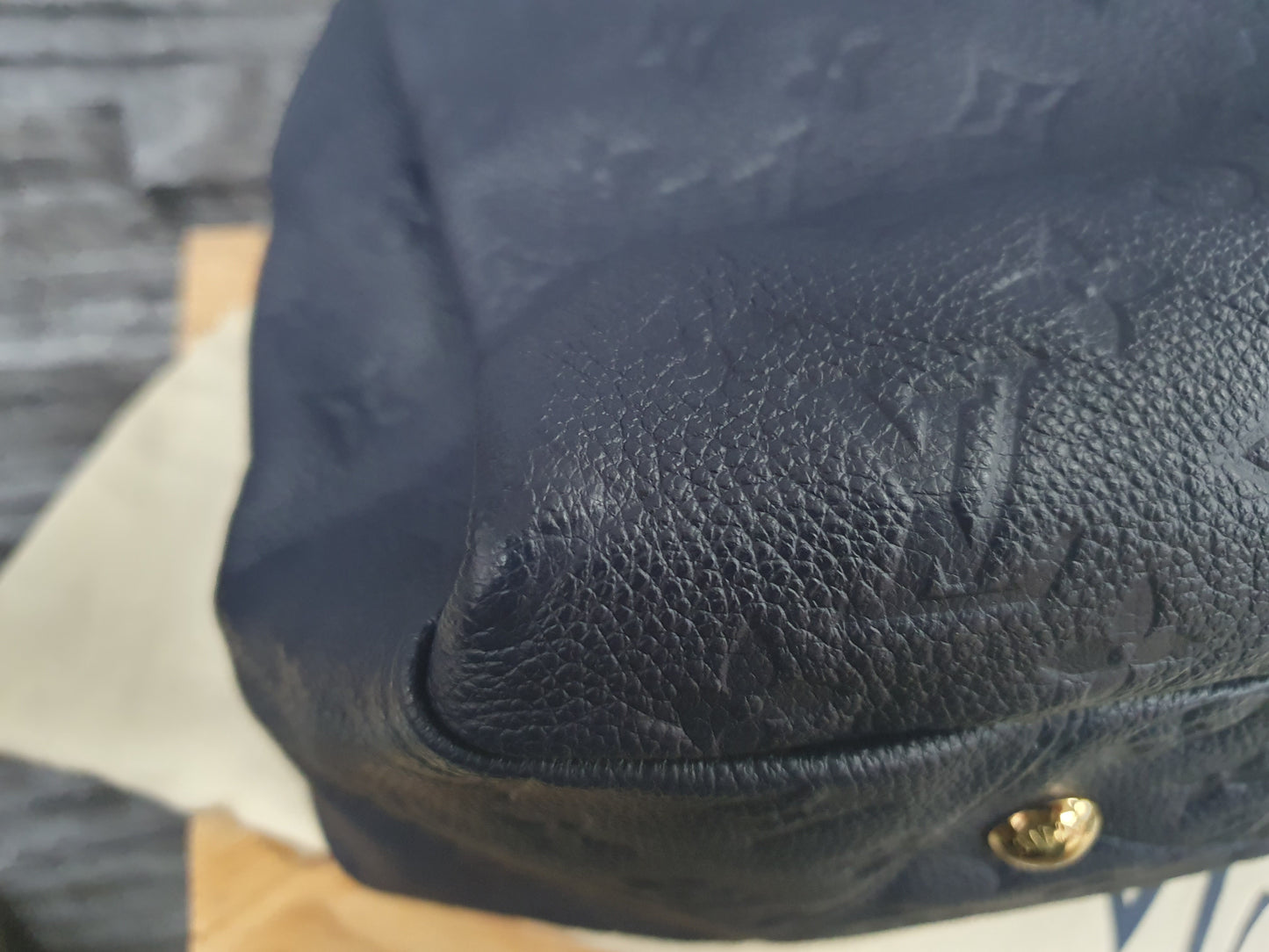 Original Louis Vuitton Artsy MM Empreinte Leder Marine Rouge FullSet