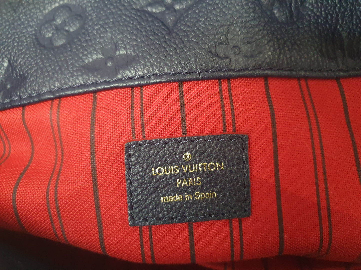 Original Louis Vuitton Artsy MM Empreinte Leder Marine Rouge FullSet