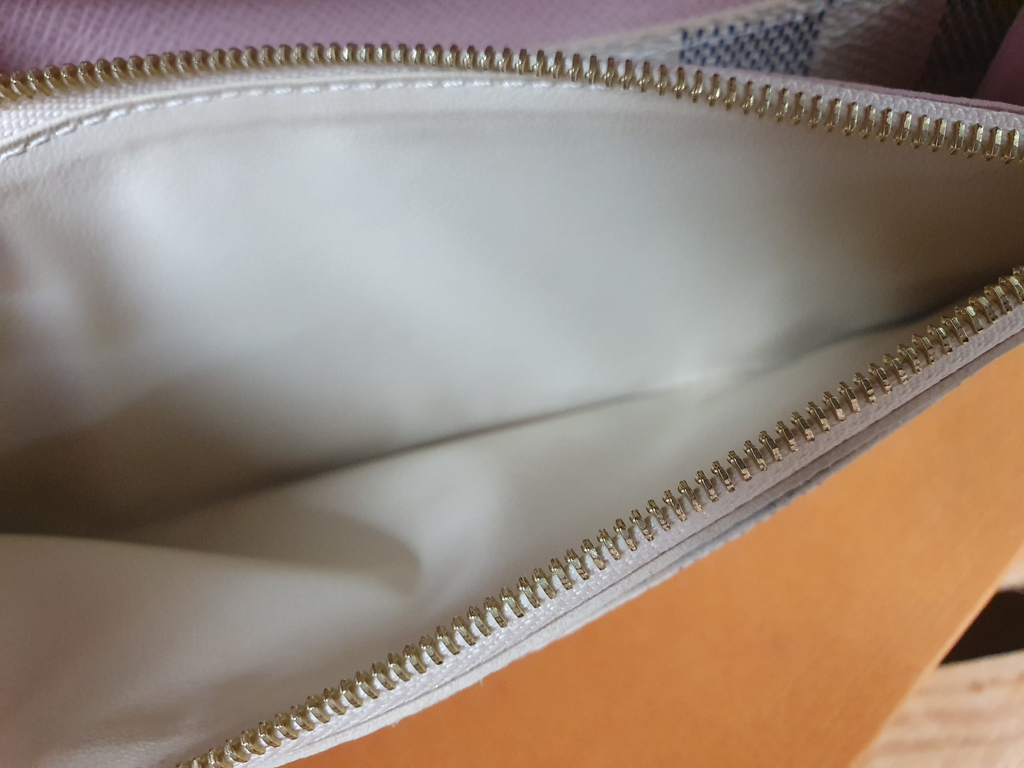 Original Louis Vuitton Emilie Geldbörse Damier  Wallet Azur Canvas Rosa