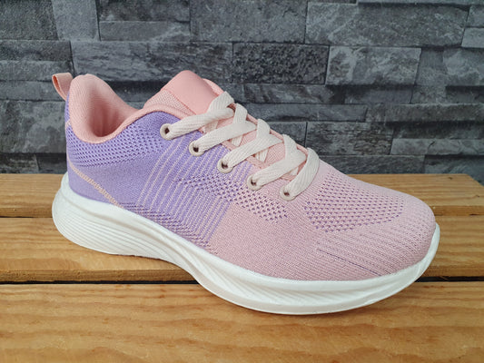 Damen Sneaker Sportschuhe Schuhe  Pink &  Grau