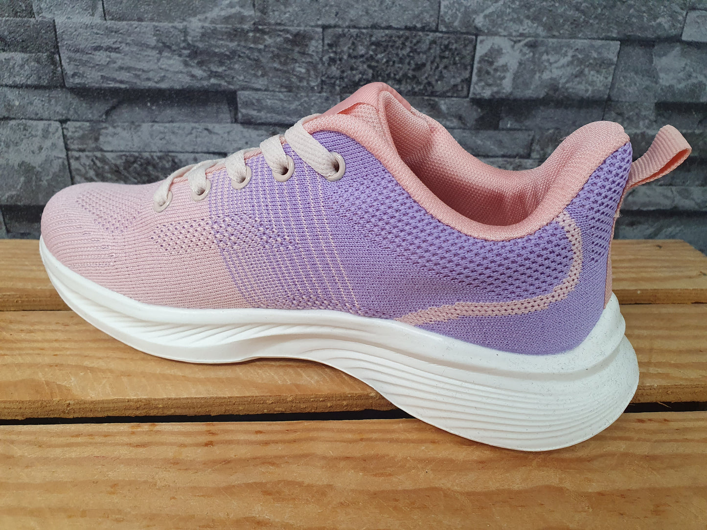 Damen Sneaker Sportschuhe Schuhe  Pink &  Grau