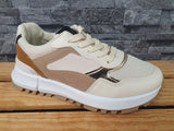 Damen Sneaker Schuhe Beige &  Grau Schuhe