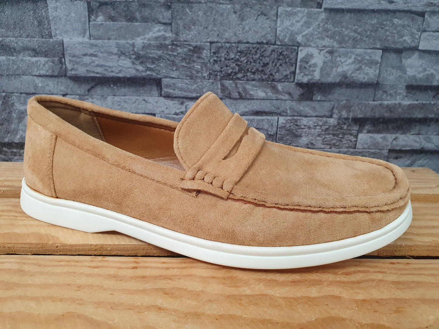 Herren Slipper Schuhe Camel Sommer