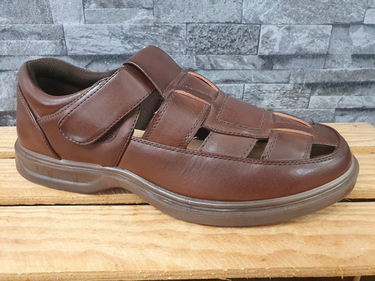 Magnus Herren Sandalen Braun  Sandalette Schuhe Klett PU Sommer