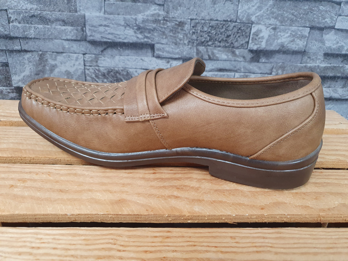 Herren Magnus Halbschuhe Slipper PU  Schuhe Braun & Schwarz