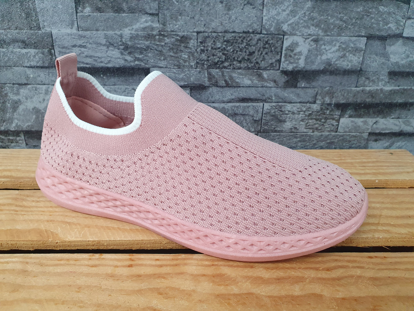 Damen Sneaker Schuhe Stoff Rosa