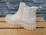 Damen Stiefelette  Chelsea  Schuhe Beige