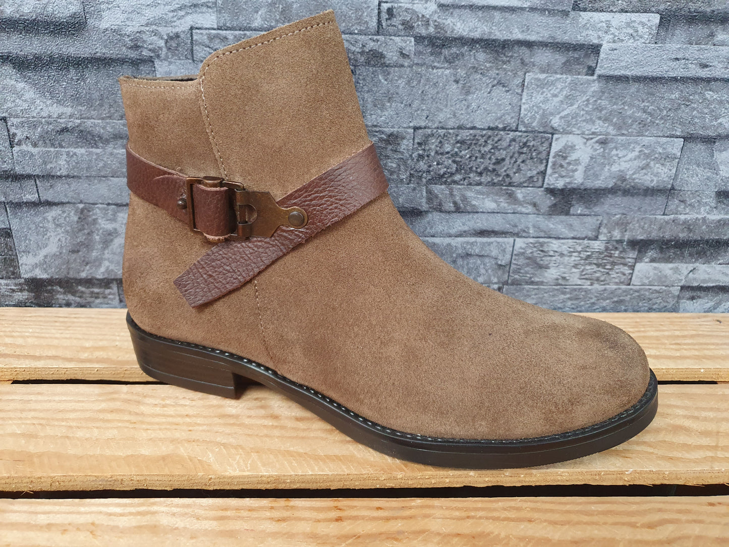 Damen Stiefeletten Jarpex Wildleder Maron