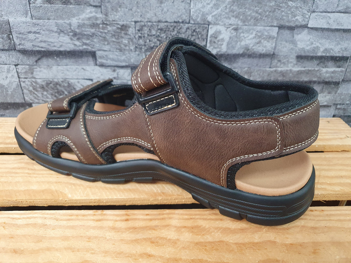 Magnus Herren Sandalen Braun 2 x Klett