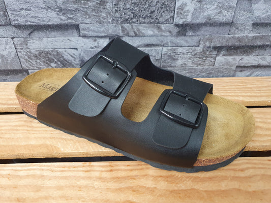Magnus Herren Pantolette Schwarz Lederinnensohle