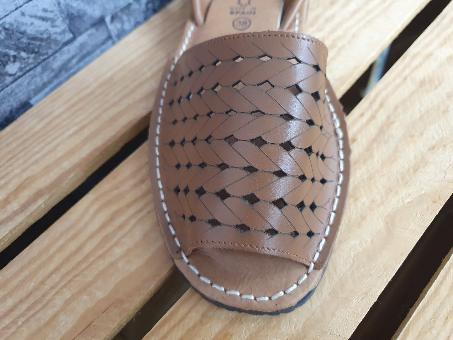 Blu Sandal Spanische Sandalen Leder Softfußbett