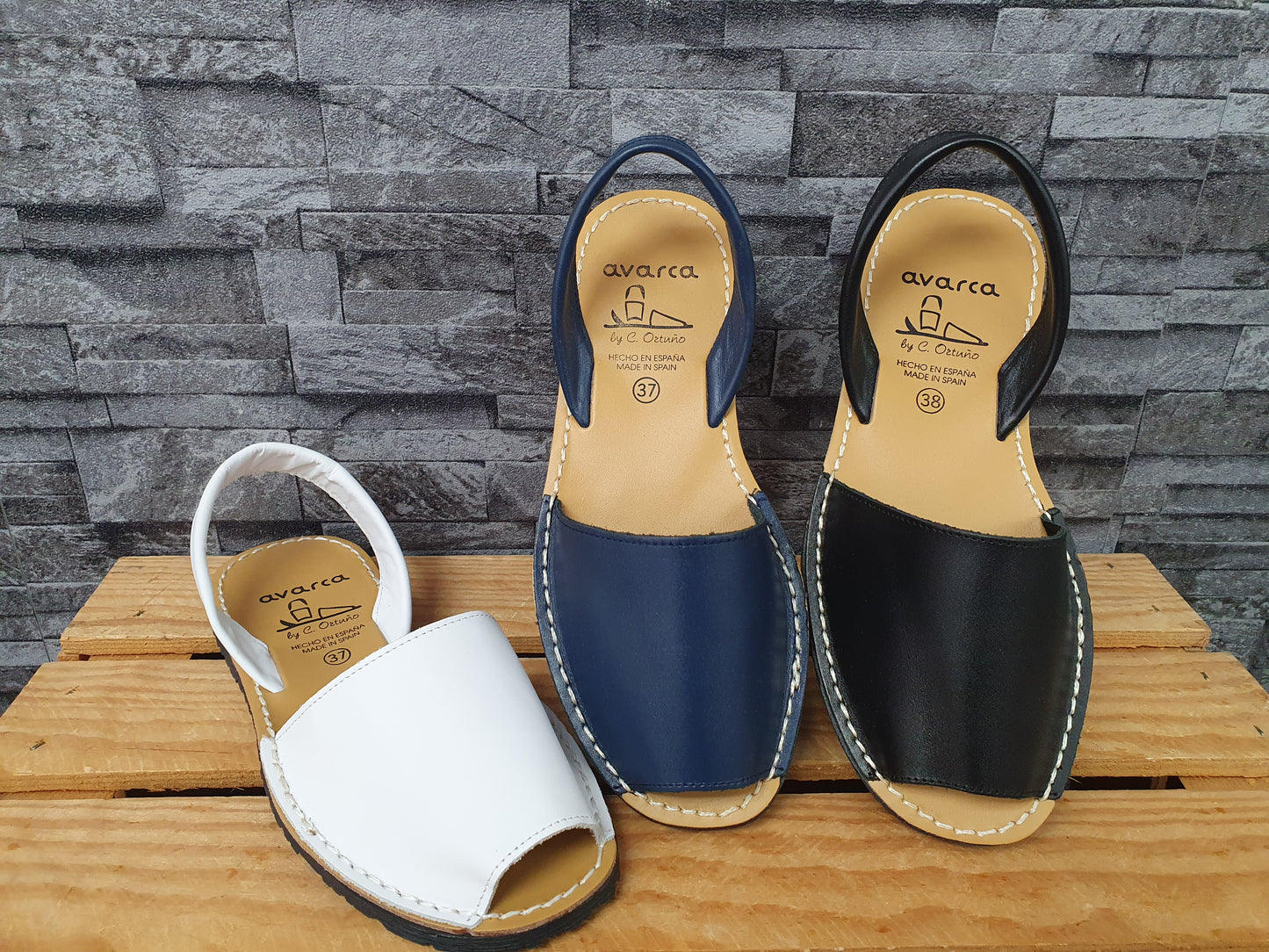 Avarca Damen Spanische Sandalen Leder