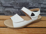 Scandi Damen Sandaletten 2 x Klett  Soller Weiß & Braun