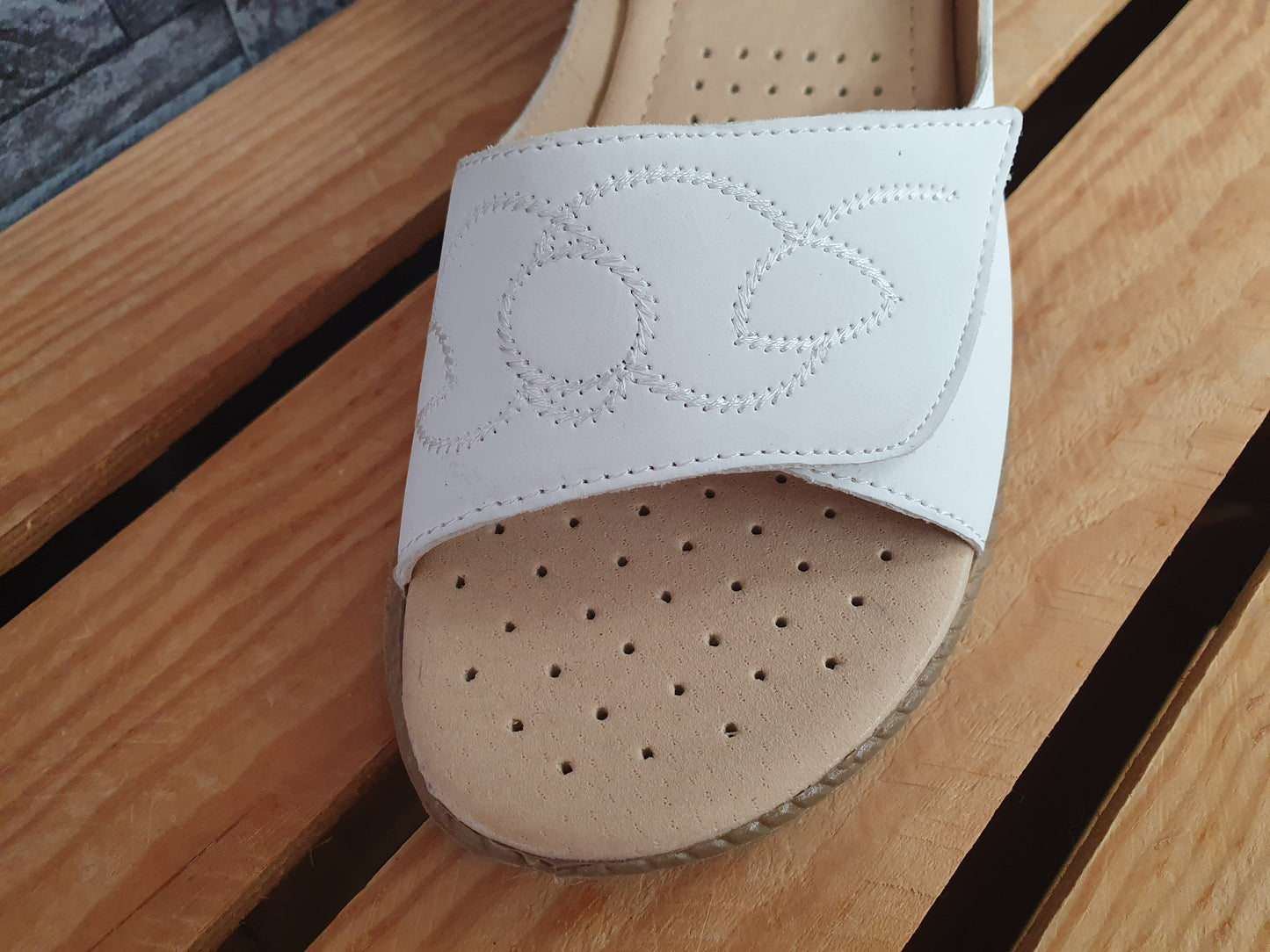 Scandi Damen Sandaletten 2 x Klett  Soller Weiß & Braun